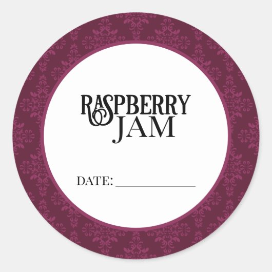 Raspberry Jam Canning Lid Labels Runder Aufkleber (Vorderseite)