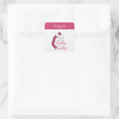 Raspberry Jam I Feel Knitty, Oh, so Knitty Quadratischer Aufkleber (Tasche)