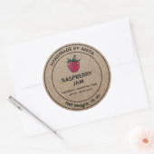 Raspberry Jam Jelly Jar Label Kraft Paper Style Runder Aufkleber (Umschlag)