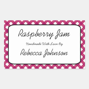 Raspberry-Jam-Label für benutzerdefinierten Textja Rechteckiger Aufkleber