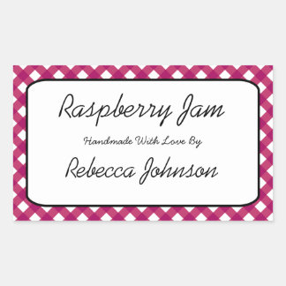 Raspberry-Jam-Label für benutzerdefinierten Textja Rechteckiger Aufkleber