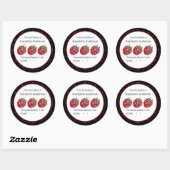 Raspberry Jam Label Modern Minimalist Personalize Runder Aufkleber (Blatt)