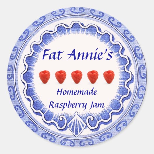 Raspberry Jam Label Runder Aufkleber (Vorderseite)