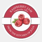 Raspberry Jam Label Runder Aufkleber (Vorderseite)