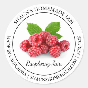 Raspberry Jam Modern Label Runder Aufkleber