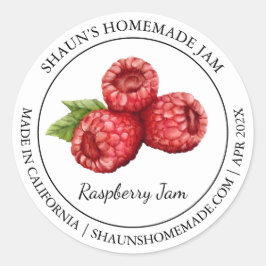 Raspberry Jam Modern Label Runder Aufkleber