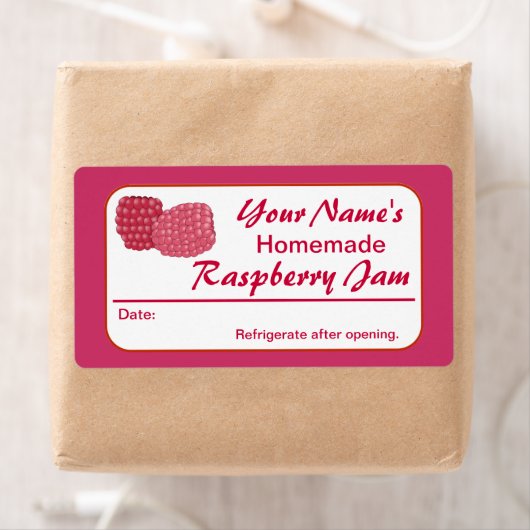 Raspberry Jam Personalisiert Preserve Label für Ja (Insitu)