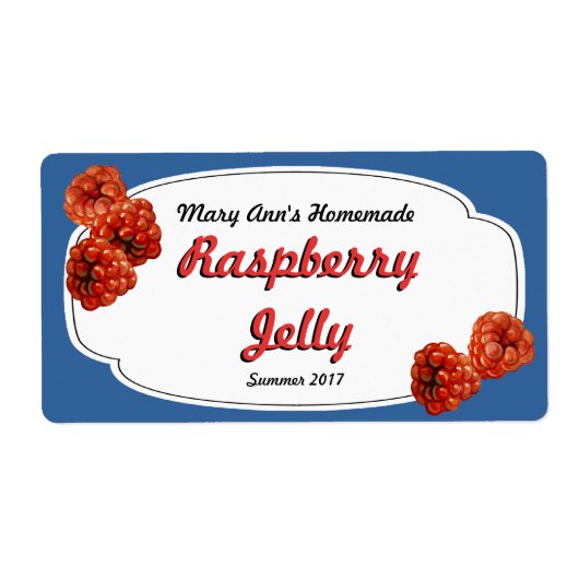 Raspberry Jelly Canning Labels (Vorne)