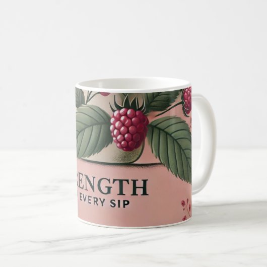 Raspberry Leaf Tee Design AI Art Tasse (VorderseiteRechts)