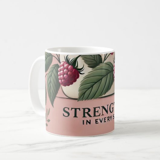Raspberry Leaf Tee Design AI Art Tasse (Vorderseite Links)