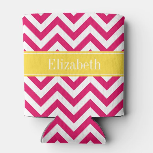 Raspberry lg Zickzack Ananas Name Monogramm Dosenkühler (Rückseite)