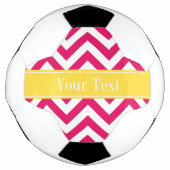 Raspberry lg Zickzack Ananas Name Monogramm Fußball (Vorderseite)