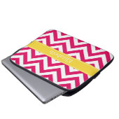 Raspberry lg Zickzack Ananas Name Monogramm Laptopschutzhülle (Vorne Knopf)