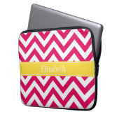 Raspberry lg Zickzack Ananas Name Monogramm Laptopschutzhülle (Vorderseite Links)