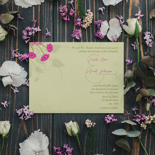 Raspberry Limon Gerbers Wedding Einladungen