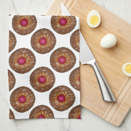 Raspberry Linzer Torte Weihnachtskeks Backen Küchentuch (Viertel Falte)