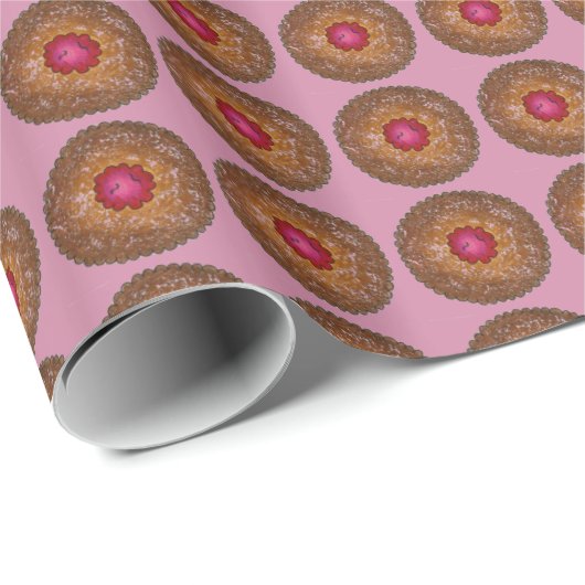 Raspberry Linzer Torte Weihnachtskekse Geschenkpapier (Rolleneckpunkt)