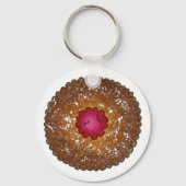 Raspberry Linzer Torte Weihnachtskekse Schlüsselanhänger (Vorderseite)