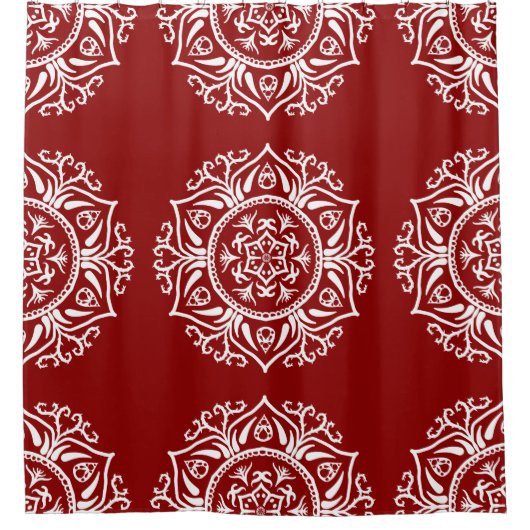 Raspberry Mandala Duschvorhang (Vorderseite)