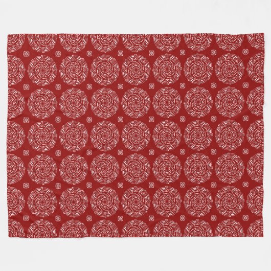 Raspberry Mandala Fleecedecke (Vorderseite (Horizontal))