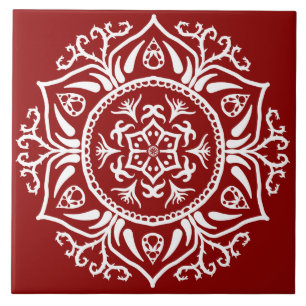 Raspberry Mandala Fliese