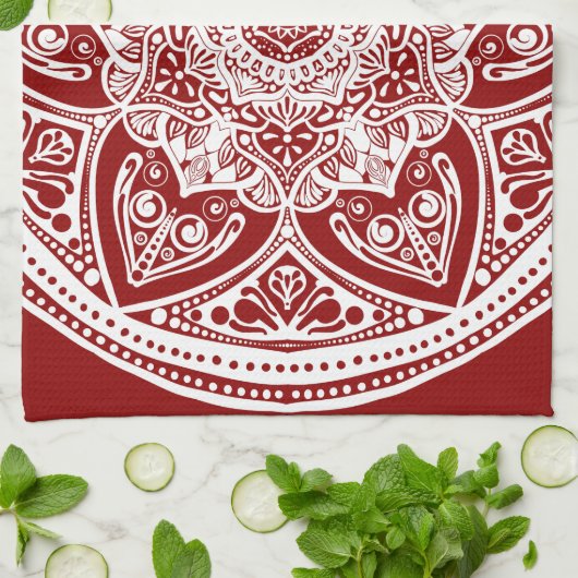 Raspberry Mandala Geschirrtuch (Gefaltet)