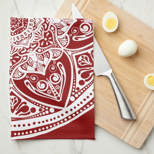 Raspberry Mandala Geschirrtuch (Viertel Falte)