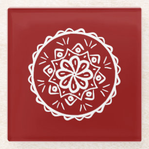 Raspberry Mandala Glasuntersetzer