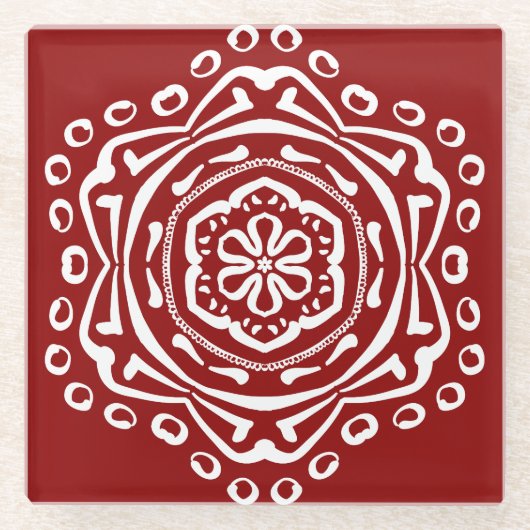 Raspberry Mandala Glasuntersetzer (Vorderseite)