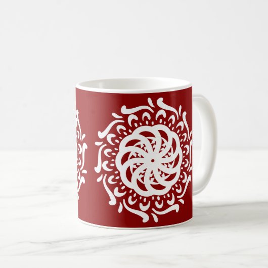 Raspberry Mandala Kaffeetasse (VorderseiteRechts)