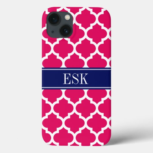 Raspberry marokkanisch #5 Navy 5c ESK Monogram Case-Mate iPhone Hülle (Rückseite)