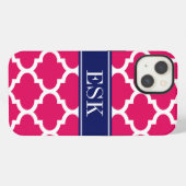 Raspberry marokkanisch #5 Navy 5c ESK Monogram iPhone Hülle (Rückseite (Horizontal))