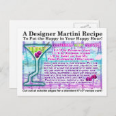 Raspberry Mint Martini Rezept Postkarte (Vorne/Hinten)