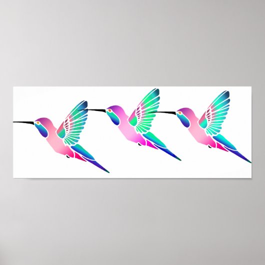 Raspberry Mint Sorbet Hummingbirds Poster (Vorne)