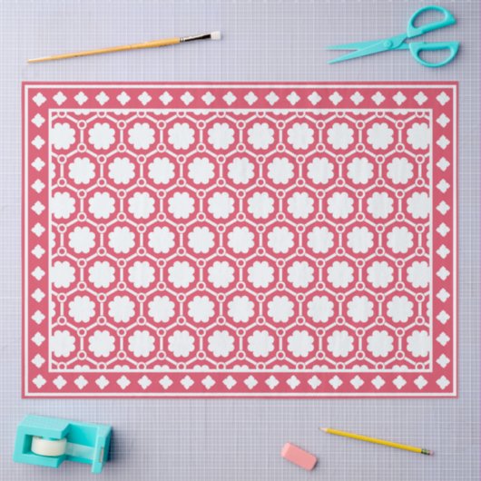 Raspberry Modern Bone Inlay Decoupage Paper Seidenpapier (Basteln)