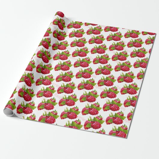 Raspberry Obstkonserven Party Geschenkpapier (Ungerollt)