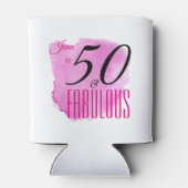 Raspberry Paint Splash Design 50 & Fabulous Party Dosenkühler (Rückseite)