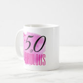 Raspberry Paint Splash Design 50 & Fabulous Party Kaffeetasse (Vorderseite Links)