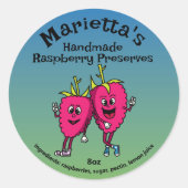 Raspberry Pals Funny Cartoon Jam Pie und mehr Runder Aufkleber (Vorderseite)