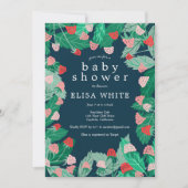 Raspberry Patch Niedlich CUSTOM QR Code BABY SHOWE Einladung (Vorderseite)