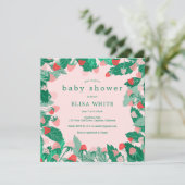 Raspberry Patch Niedlich farbenfroh CUSTOM BABY SH Einladung (Stehend Vorderseite)