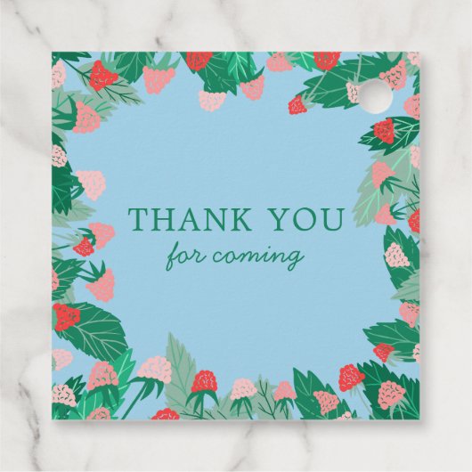 Raspberry Patch Niedlich farbenfroh CUSTOM BABY SH Geschenkanhänger (Rückseite)