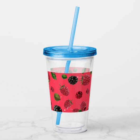Raspberry Pattern Acryltrinkbecher (Rückseite)
