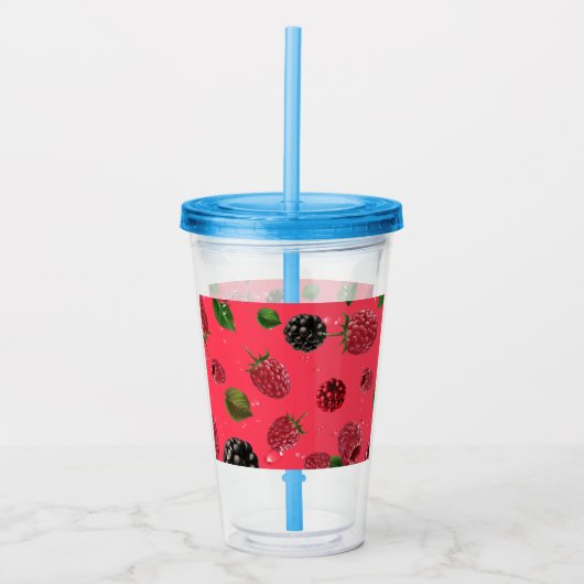 Raspberry Pattern Acryltrinkbecher (Vorderseite)