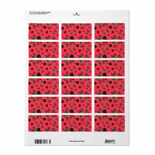 Raspberry Pattern Adressaufkleber (Vorne)