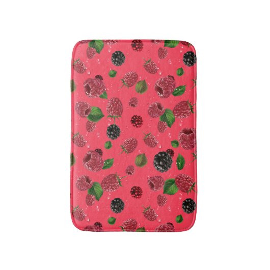 Raspberry Pattern Badematte (Vorderseite Vertikal)