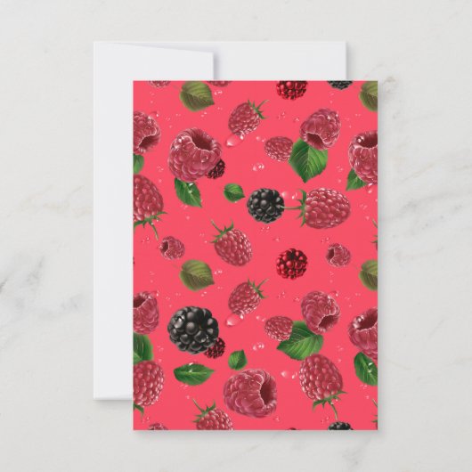 Raspberry Pattern Dankeskarte (Rückseite)