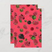 Raspberry Pattern Dankeskarte (Vorne/Hinten)
