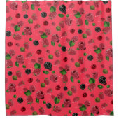 Raspberry Pattern Duschvorhang (Vorderseite)