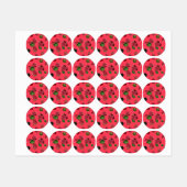 Raspberry Pattern Etiketten (Blatt)